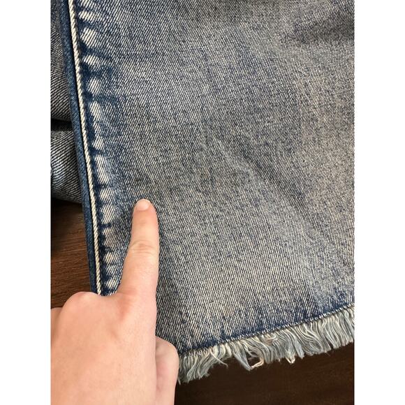 Vibrant Distressed Flare Jeans Women 5/26 Boho Western Cowgirl Aztec Fringe - Picture 8 of 12